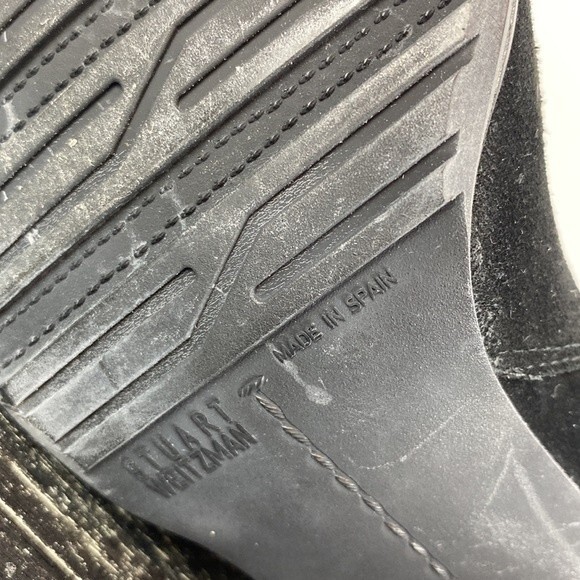 Stuart Weitzman Black Suede Fur Lined Zip Up Ankle Boots 5.5 - Picture 7 of 7